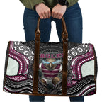 Manly Warringah Sea Eagles Travel Bag The Scream of Lightning Eyes - Indigenous Dot Ripping Effect