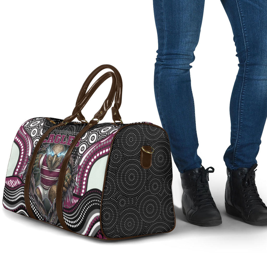 Manly Warringah Sea Eagles Travel Bag The Scream of Lightning Eyes - Indigenous Dot Ripping Effect