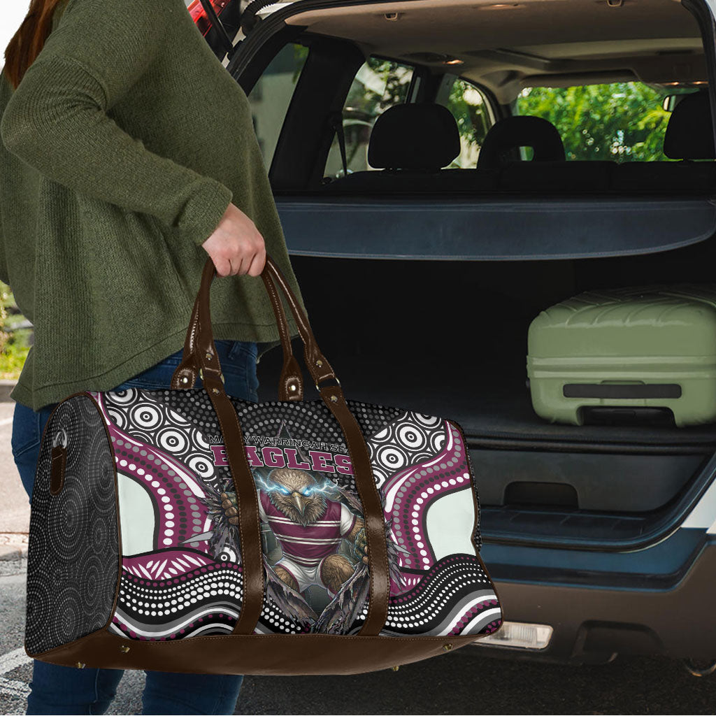 Manly Warringah Sea Eagles Travel Bag The Scream of Lightning Eyes - Indigenous Dot Ripping Effect