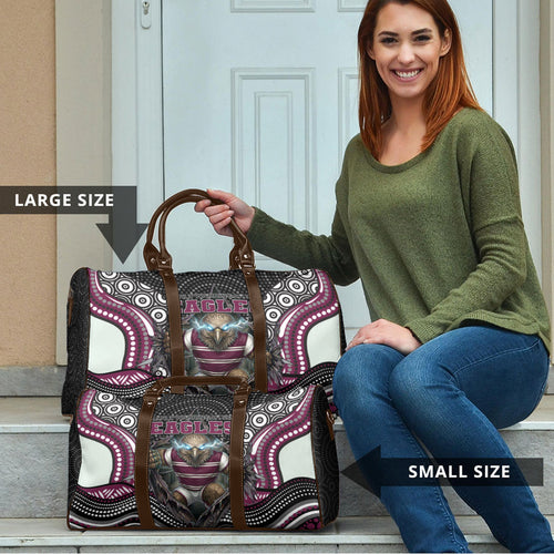 Manly Warringah Sea Eagles Travel Bag The Scream of Lightning Eyes - Indigenous Dot Ripping Effect