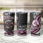 Manly Warringah Sea Eagles Tumbler Cup The Scream of Lightning Eyes - Indigenous Dot Ripping Effect