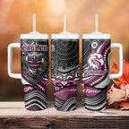 Manly Warringah Sea Eagles Tumbler With Handle The Scream of Lightning Eyes - Indigenous Dot Ripping Effect