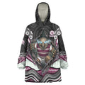 Manly Warringah Sea Eagles Wearable Blanket Hoodie The Scream of Lightning Eyes - Indigenous Dot Ripping Effect