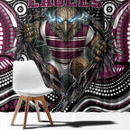 Manly Warringah Sea Eagles Window Curtain The Scream of Lightning Eyes - Indigenous Dot Ripping Effect