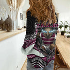 Manly Warringah Sea Eagles Women Casual Shirt The Scream of Lightning Eyes - Indigenous Dot Ripping Effect