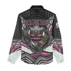 Manly Warringah Sea Eagles Women Casual Shirt The Scream of Lightning Eyes - Indigenous Dot Ripping Effect