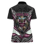 Manly Warringah Sea Eagles Women Polo Shirt The Scream of Lightning Eyes - Indigenous Dot Ripping Effect