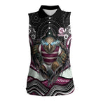 Manly Warringah Sea Eagles Women Sleeveless Polo Shirt The Scream of Lightning Eyes - Indigenous Dot Ripping Effect