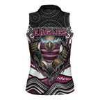 Manly Warringah Sea Eagles Women Sleeveless Polo Shirt The Scream of Lightning Eyes - Indigenous Dot Ripping Effect