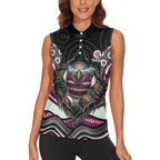 Manly Warringah Sea Eagles Women Sleeveless Polo Shirt The Scream of Lightning Eyes - Indigenous Dot Ripping Effect