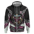 Manly Warringah Sea Eagles Zip Hoodie The Scream of Lightning Eyes - Indigenous Dot Ripping Effect