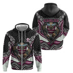 Manly Warringah Sea Eagles Zip Hoodie The Scream of Lightning Eyes - Indigenous Dot Ripping Effect