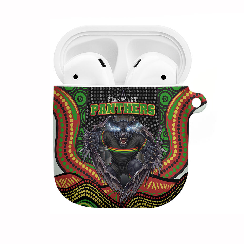 Penrith Panthers AirPods Case The Scream of Lightning Eyes - Indigenous Dot Ripping Effect