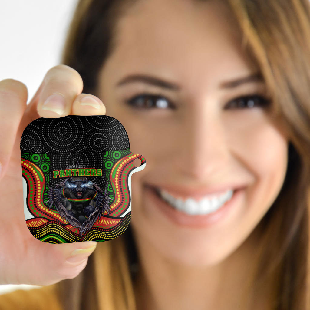 Penrith Panthers AirPods Case The Scream of Lightning Eyes - Indigenous Dot Ripping Effect