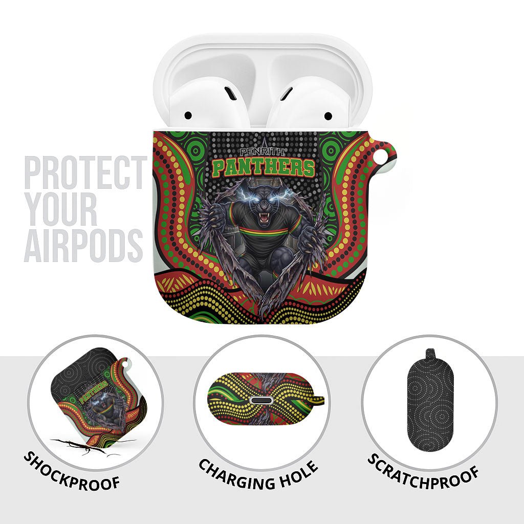 Penrith Panthers AirPods Case The Scream of Lightning Eyes - Indigenous Dot Ripping Effect