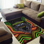 Penrith Panthers Area Rug The Scream of Lightning Eyes - Indigenous Dot Ripping Effect