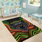 Penrith Panthers Area Rug The Scream of Lightning Eyes - Indigenous Dot Ripping Effect