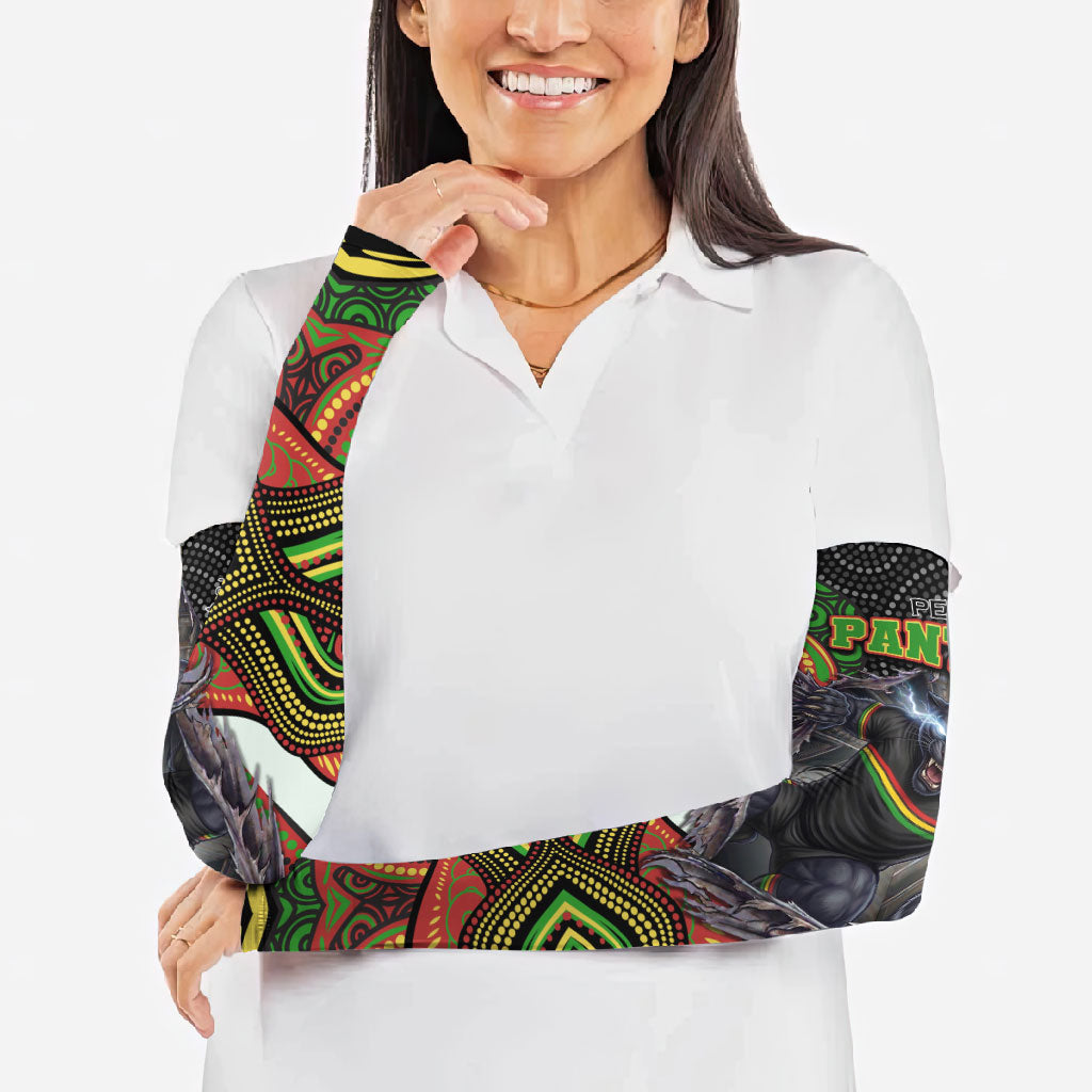Penrith Panthers Arm Sleeves The Scream of Lightning Eyes - Indigenous Dot Ripping Effect