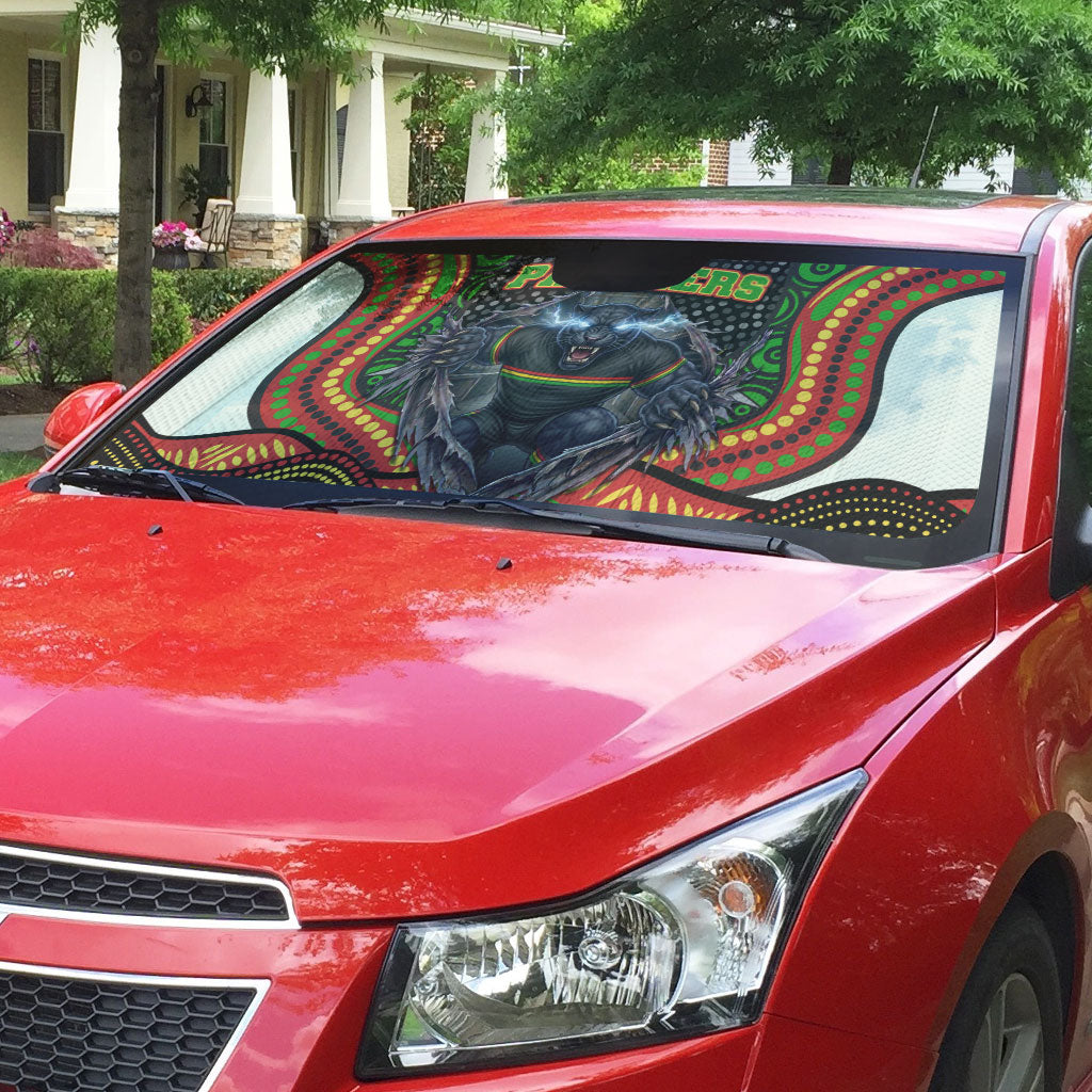 Penrith Panthers Auto Sun Shade The Scream of Lightning Eyes - Indigenous Dot Ripping Effect