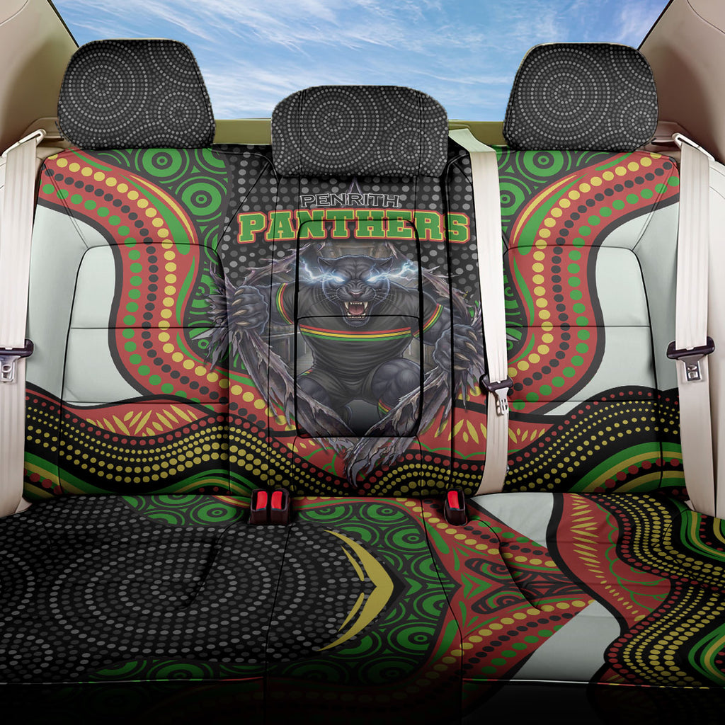 Penrith Panthers Back Car Seat Cover The Scream of Lightning Eyes - Indigenous Dot Ripping Effect