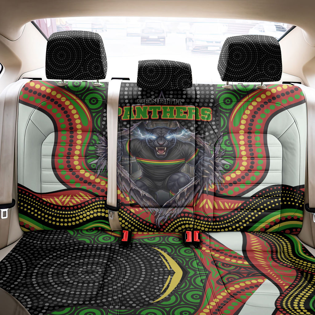 Penrith Panthers Back Car Seat Cover The Scream of Lightning Eyes - Indigenous Dot Ripping Effect