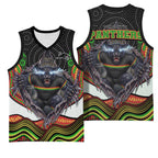 Penrith Panthers Basketball Jersey The Scream of Lightning Eyes - Indigenous Dot Ripping Effect