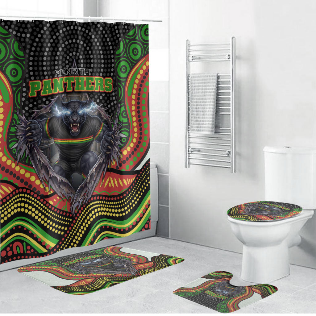 Penrith Panthers Bathroom Set The Scream of Lightning Eyes - Indigenous Dot Ripping Effect