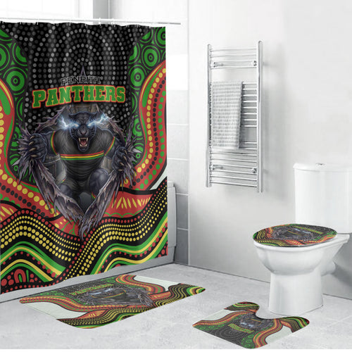 Penrith Panthers Bathroom Set The Scream of Lightning Eyes - Indigenous Dot Ripping Effect