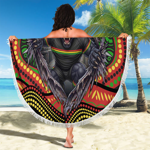 Penrith Panthers Beach Blanket The Scream of Lightning Eyes - Indigenous Dot Ripping Effect