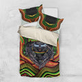 Penrith Panthers Bedding Set The Scream of Lightning Eyes - Indigenous Dot Ripping Effect