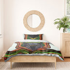 Penrith Panthers Bedding Set The Scream of Lightning Eyes - Indigenous Dot Ripping Effect