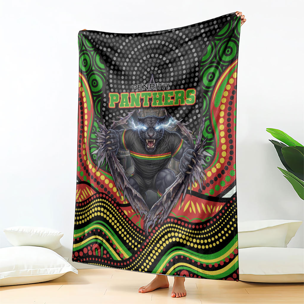 Penrith Panthers Blanket The Scream of Lightning Eyes - Indigenous Dot Ripping Effect