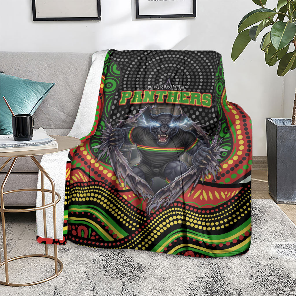 Penrith Panthers Blanket The Scream of Lightning Eyes - Indigenous Dot Ripping Effect