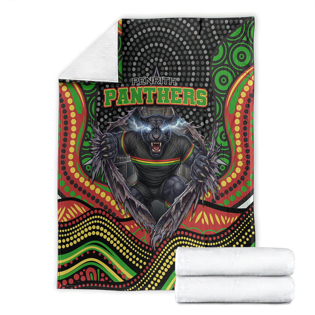 Penrith Panthers Blanket The Scream of Lightning Eyes - Indigenous Dot Ripping Effect