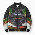 Penrith Panthers Bomber Puffer Jacket The Scream of Lightning Eyes - Indigenous Dot Ripping Effect