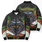 Penrith Panthers Bomber Puffer Jacket The Scream of Lightning Eyes - Indigenous Dot Ripping Effect