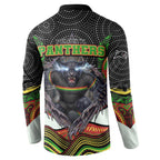 Penrith Panthers Button Sweatshirt The Scream of Lightning Eyes - Indigenous Dot Ripping Effect