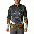 Penrith Panthers Button Sweatshirt The Scream of Lightning Eyes - Indigenous Dot Ripping Effect