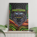 Penrith Panthers Canvas Wall Art The Scream of Lightning Eyes - Indigenous Dot Ripping Effect