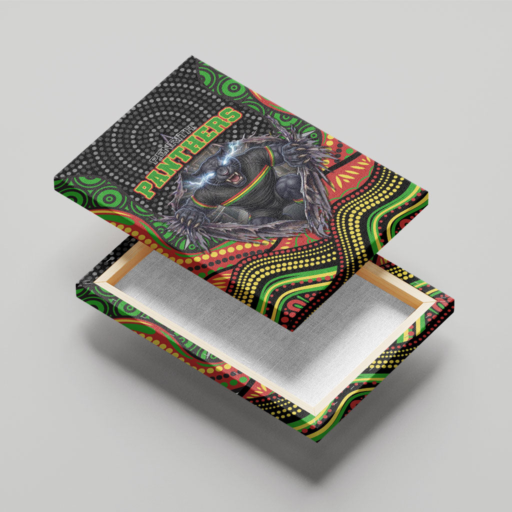 Penrith Panthers Canvas Wall Art The Scream of Lightning Eyes - Indigenous Dot Ripping Effect