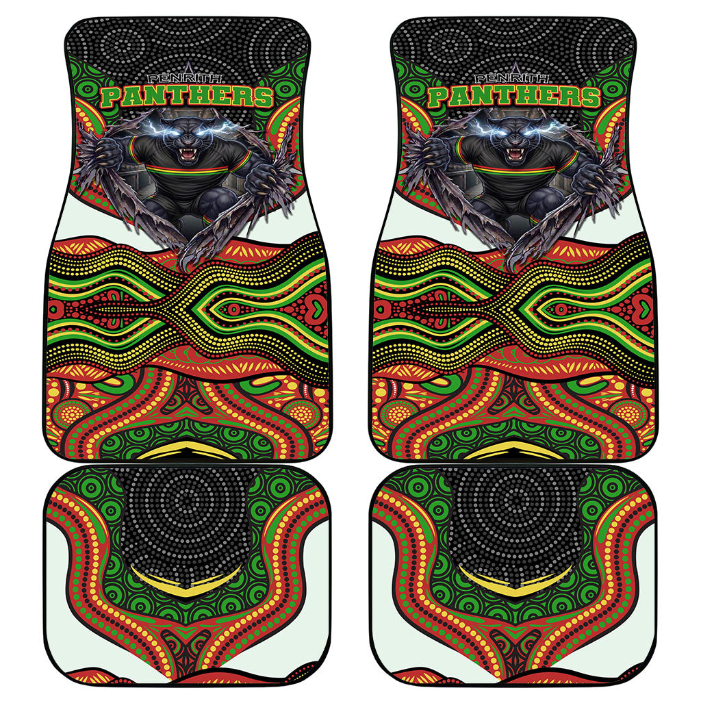Penrith Panthers Car Mats The Scream of Lightning Eyes - Indigenous Dot Ripping Effect