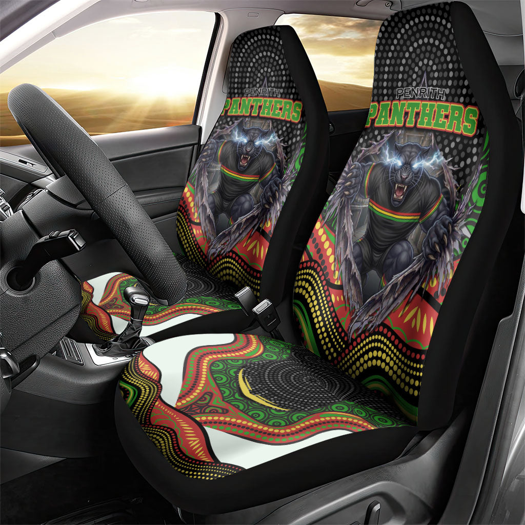 Penrith Panthers Car Seat Cover The Scream of Lightning Eyes - Indigenous Dot Ripping Effect
