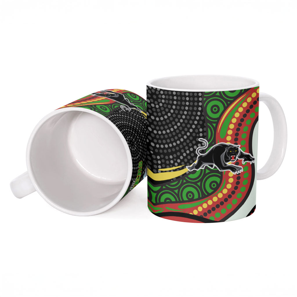 Penrith Panthers Ceramic Mug The Scream of Lightning Eyes - Indigenous Dot Ripping Effect