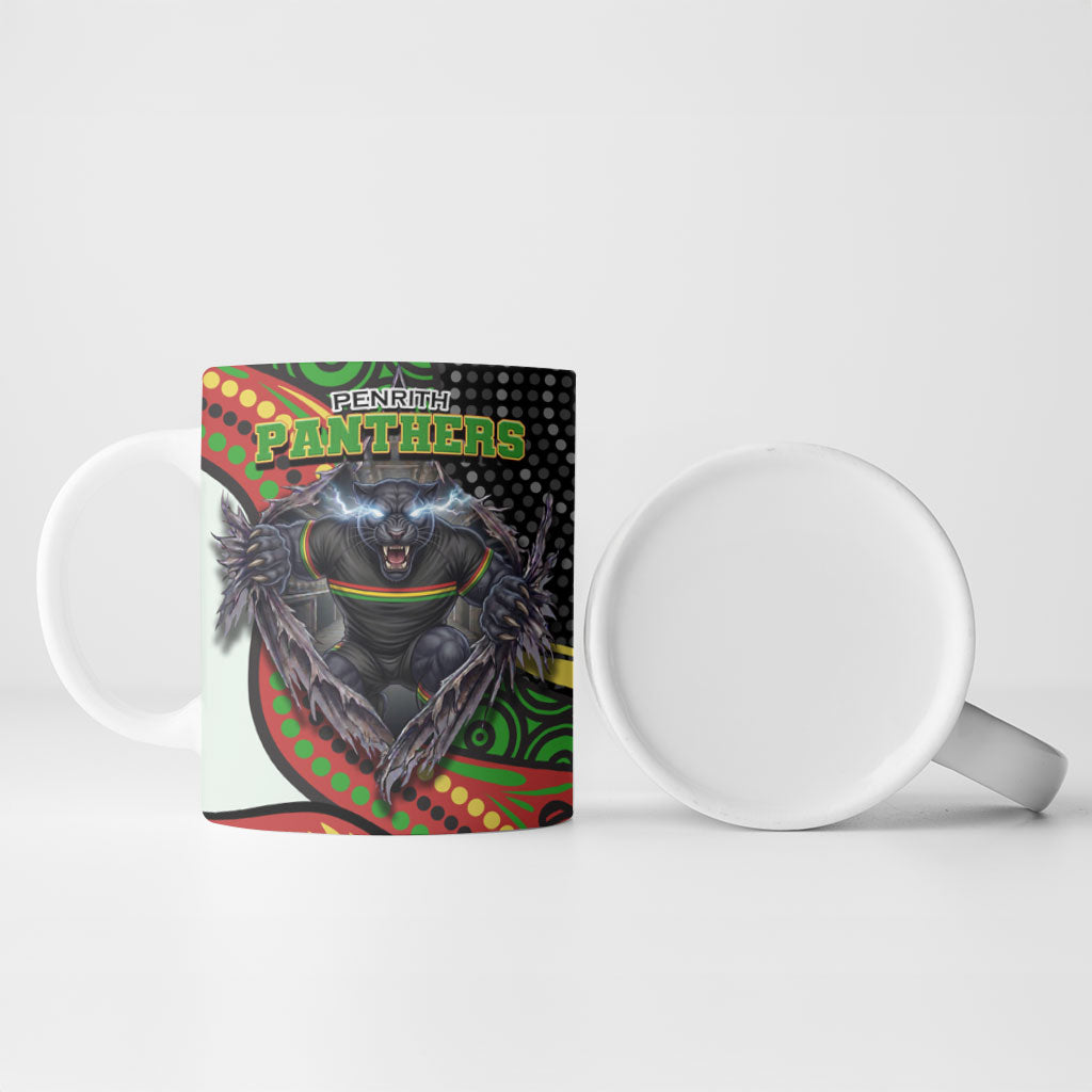Penrith Panthers Ceramic Mug The Scream of Lightning Eyes - Indigenous Dot Ripping Effect