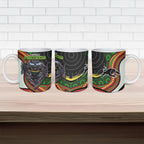 Penrith Panthers Ceramic Mug The Scream of Lightning Eyes - Indigenous Dot Ripping Effect