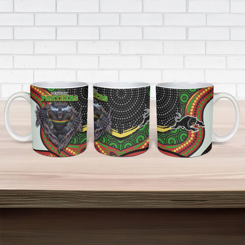 Penrith Panthers Ceramic Mug The Scream of Lightning Eyes - Indigenous Dot Ripping Effect