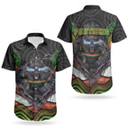 Penrith Panthers Couples Matching Off Shoulder Maxi Dress and Hawaiian Shirt The Scream of Lightning Eyes - Indigenous Dot Ripping Effect