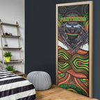 Penrith Panthers Door Cover The Scream of Lightning Eyes - Indigenous Dot Ripping Effect
