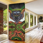 Penrith Panthers Door Cover The Scream of Lightning Eyes - Indigenous Dot Ripping Effect