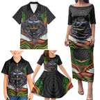 Penrith Panthers Family Matching Puletasi and Hawaiian Shirt The Scream of Lightning Eyes - Indigenous Dot Ripping Effect